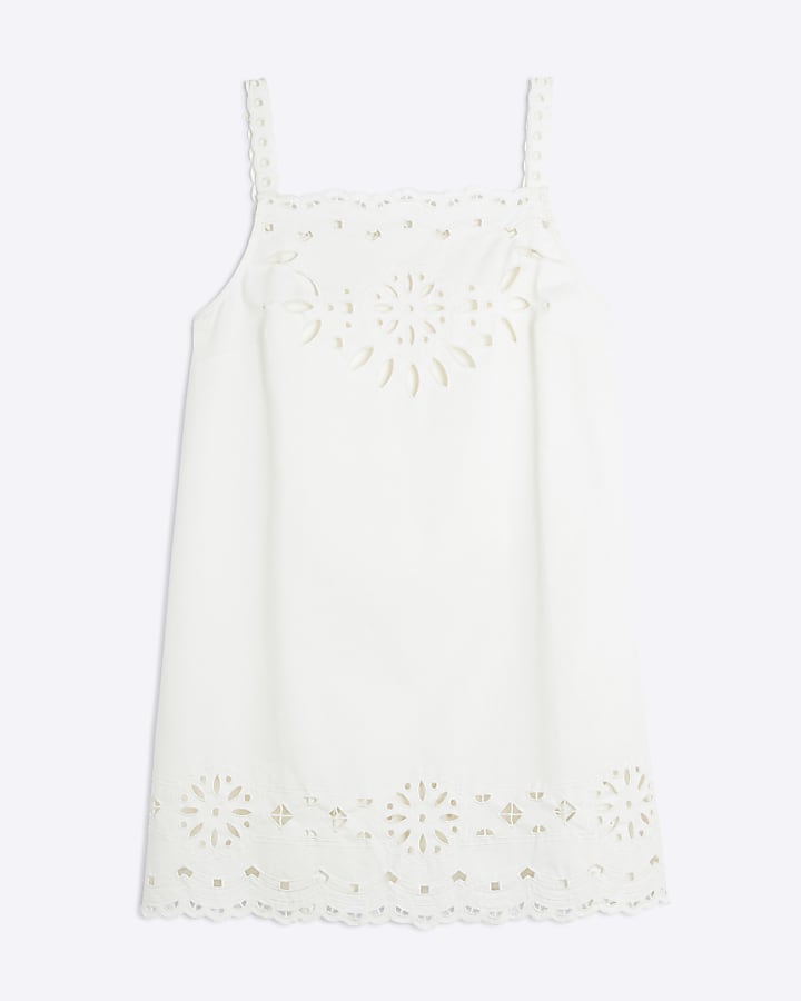White Cut Out Mini Shift Dress