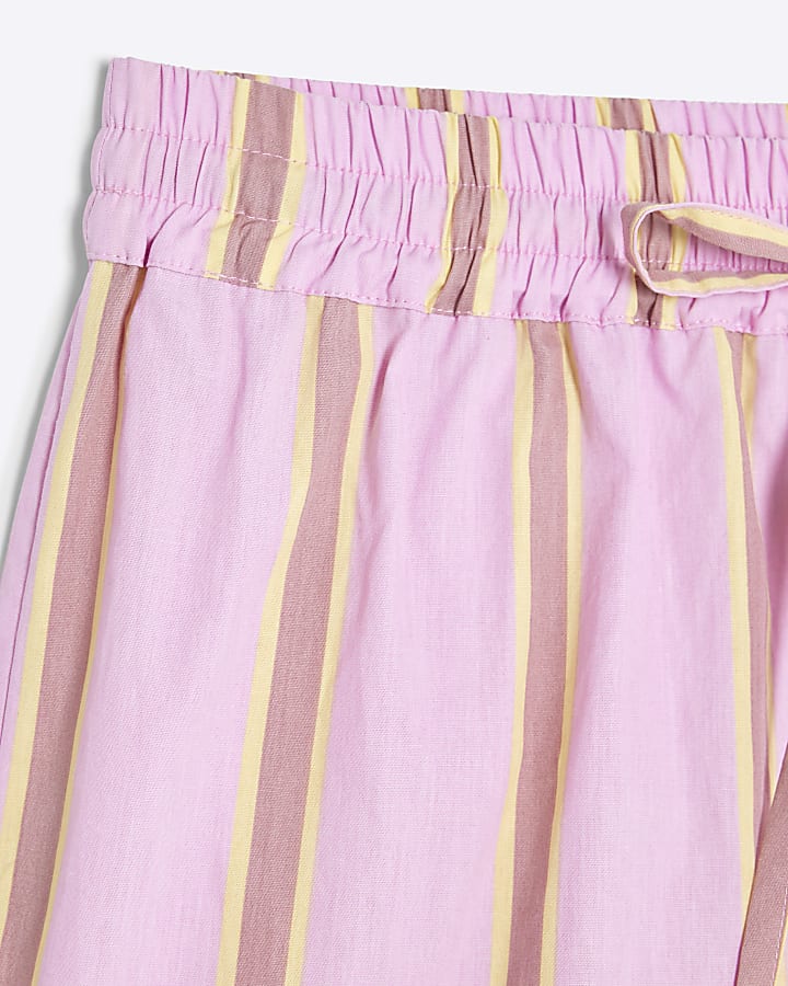 Pink Stripe Elasticated Shorts