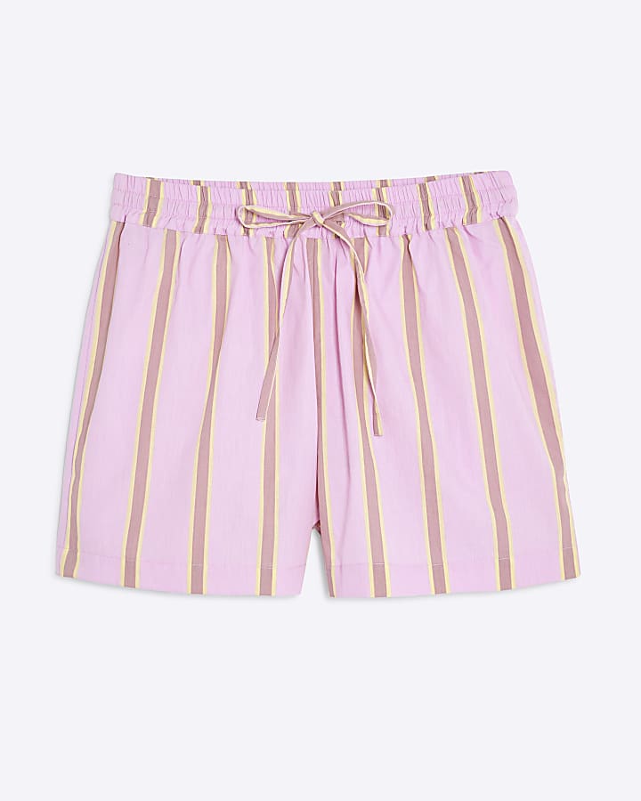 Pink Stripe Elasticated Shorts