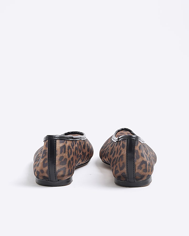 Brown Leopard Print Ballet Pumps