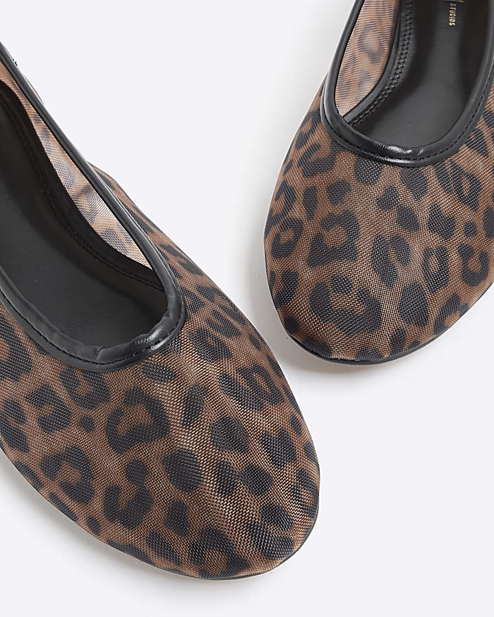 Brown Leopard Print Ballet Pumps