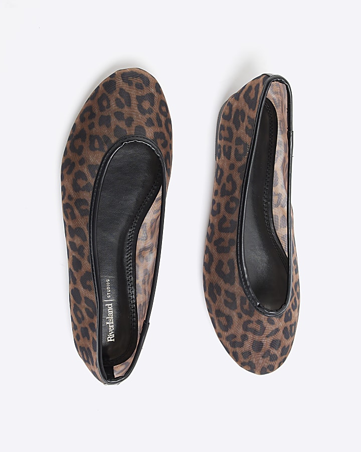 Brown Leopard Print Ballet Pumps