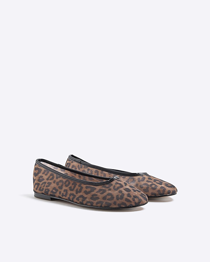 Brown Leopard Print Ballet Pumps