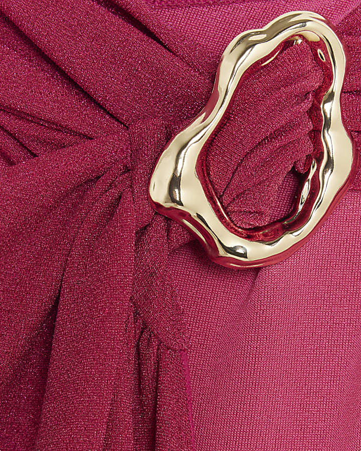 Pink Metallic Glitter Beach Skirt