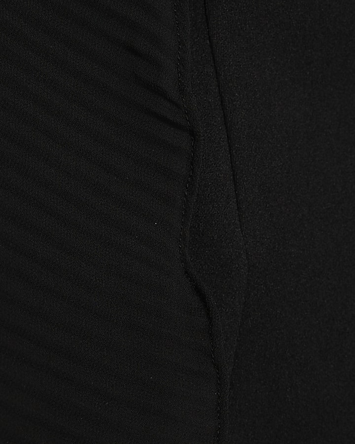 Black Pleated Cape Mini Dress