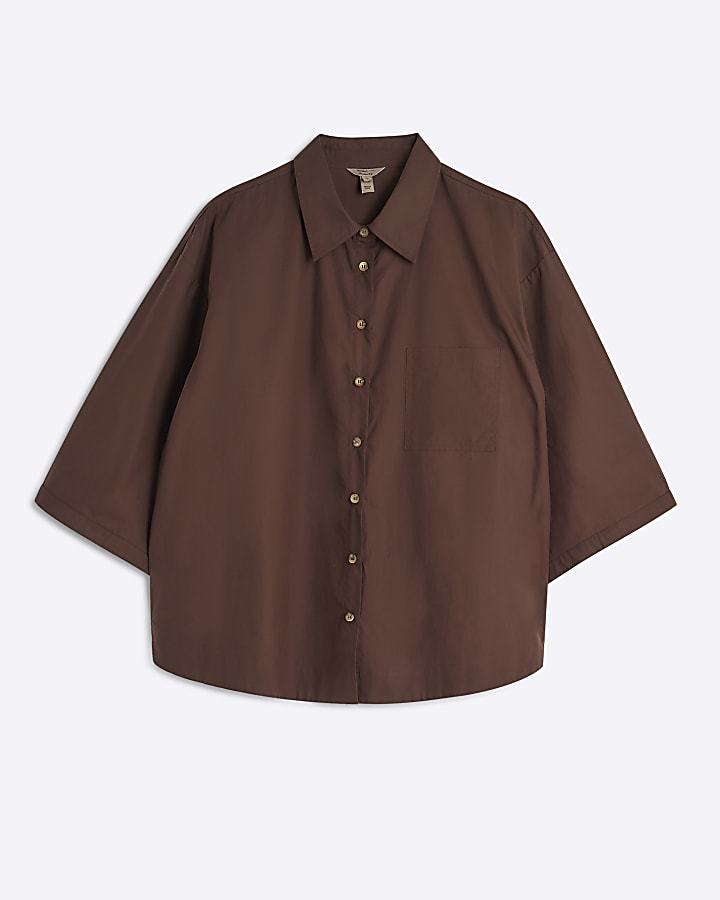 Brown Short Sleeve Shirt