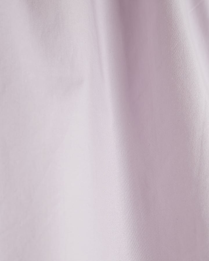 Purple Pull On Button Shorts