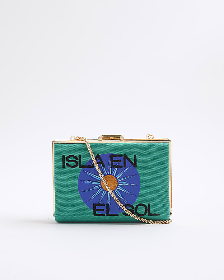 Green Atlas Isla En Sol Box Clutch Bag
