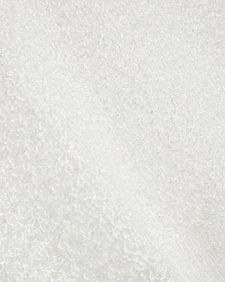 White Sequin Knit Top