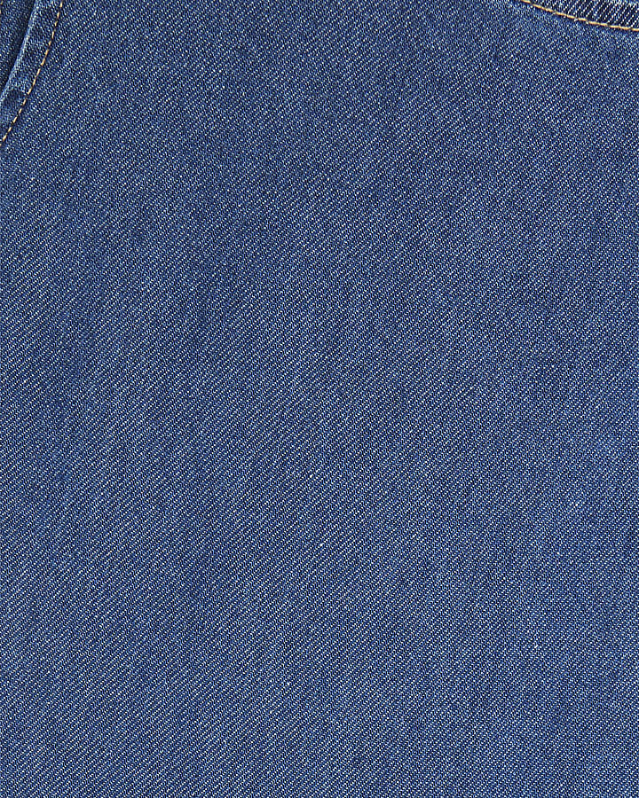 Blue Denim Tie Back Jumpsuit