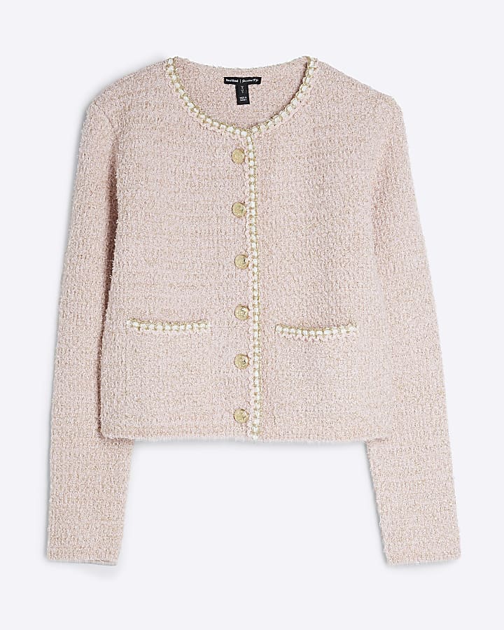 Pink Premium Boucle Cardigan