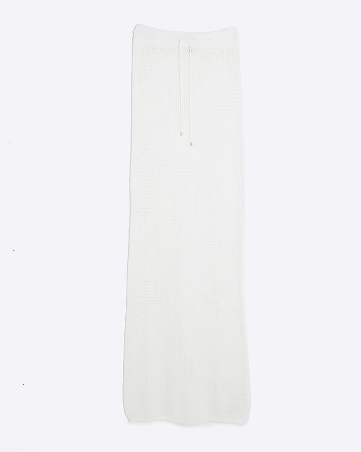 Cream Crochet Maxi Beach Skirt