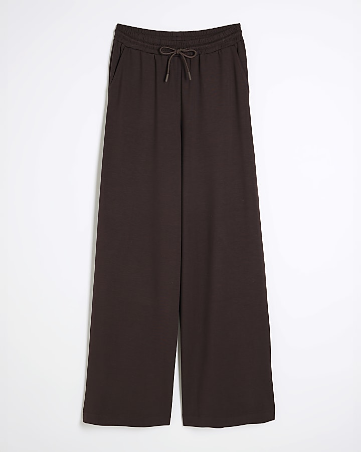 Brown Premium Wide Leg Joggers