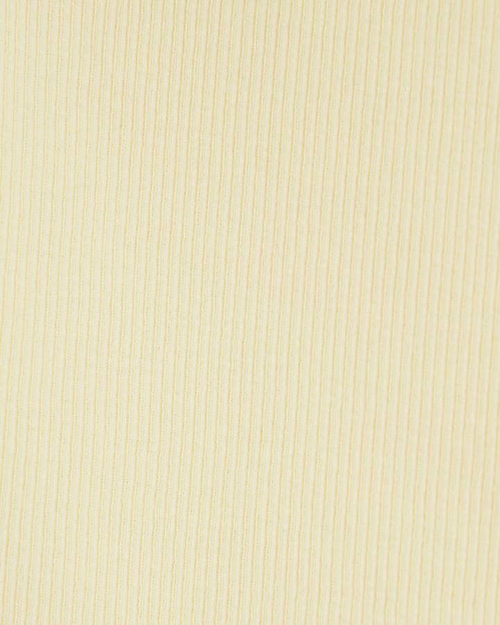 Yellow Sleeveless Ribbed Cami Top