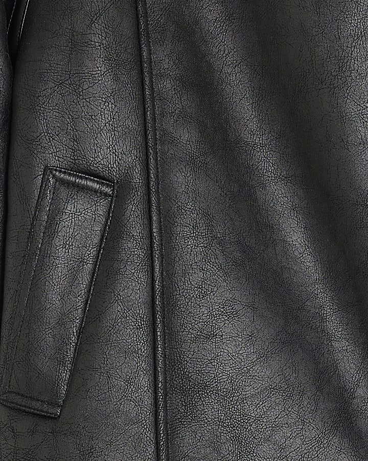 Black Borg Lined Aviator Jacket