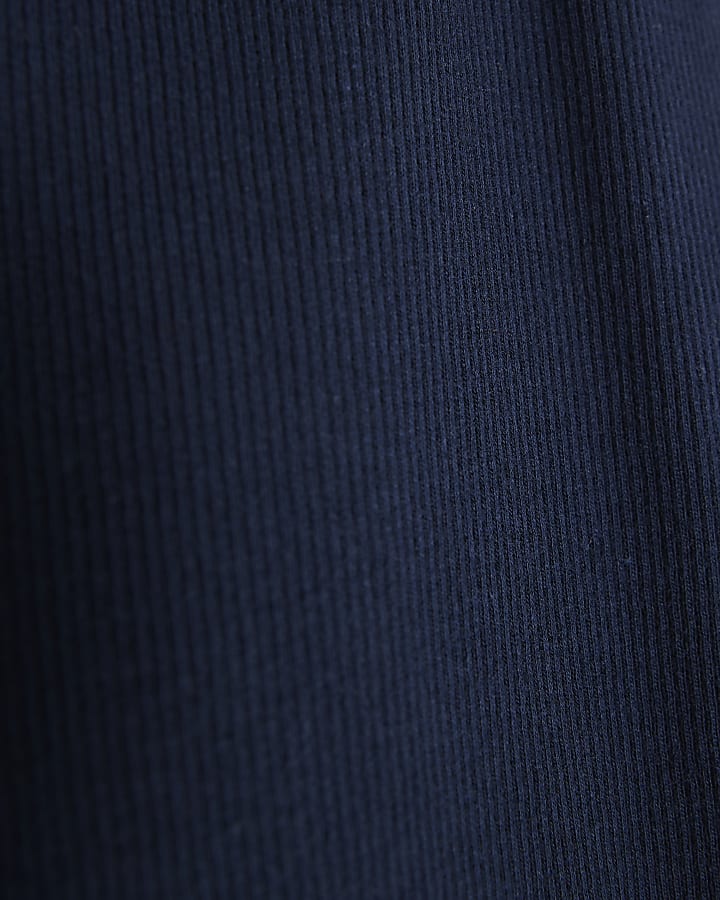 Navy Sleeveless Ribbed Cami Top