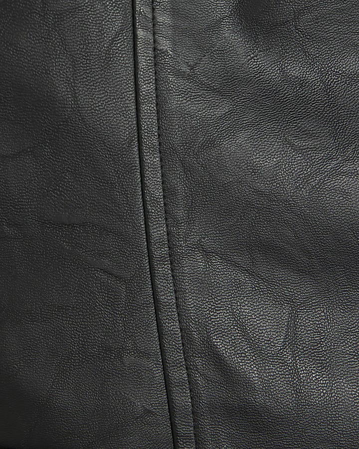 Black Faux Leather Biker Jacket