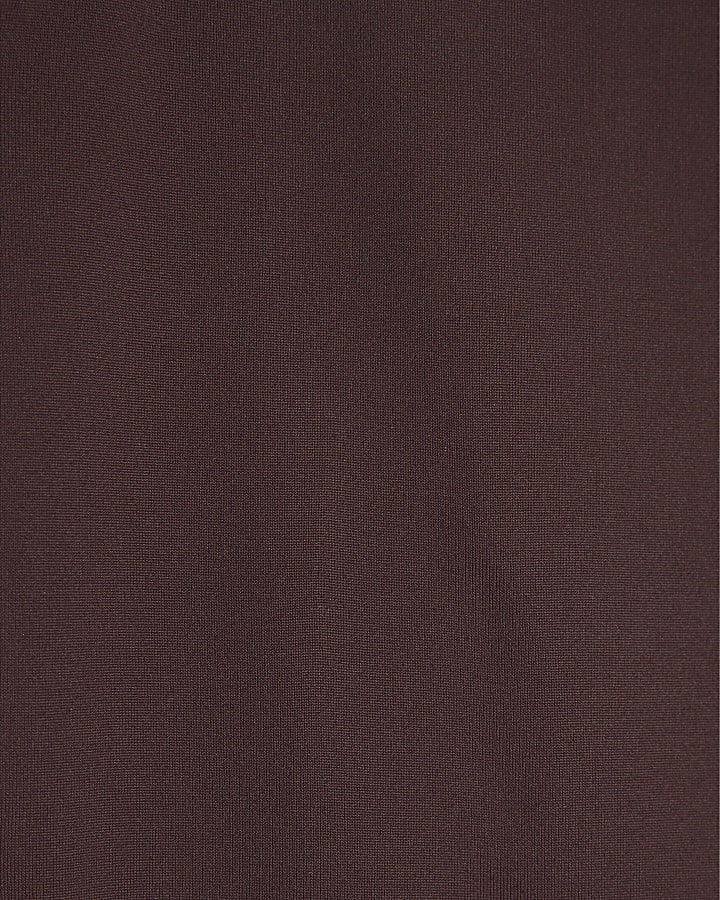 Brown Sleeveless Boat Neck Top