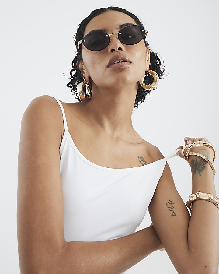 White Sleeveless Cami Top
