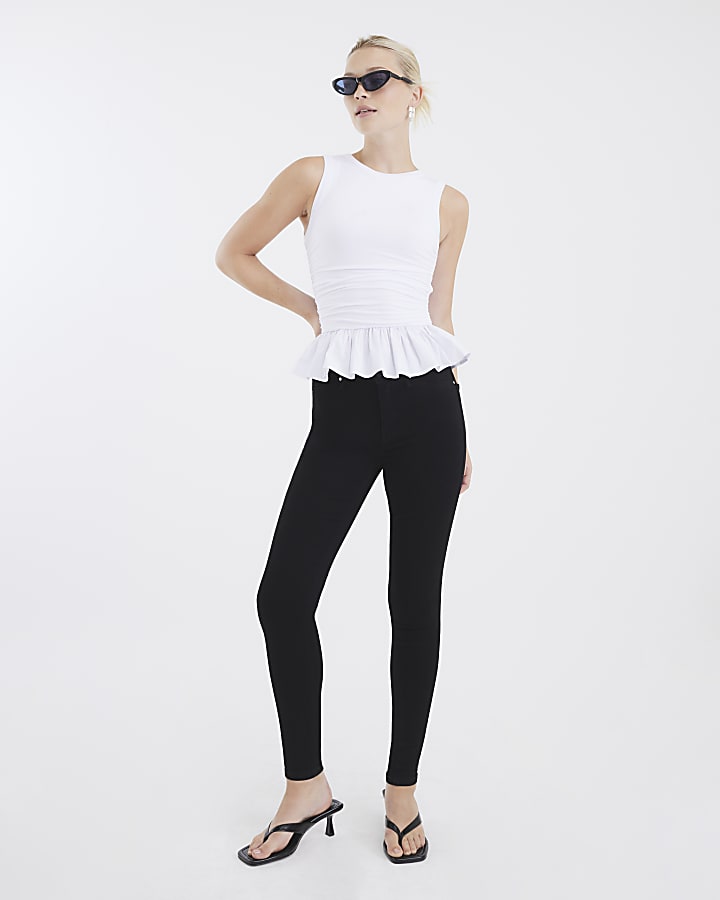 Black Mid Rise Sculpt Skinny Jeans
