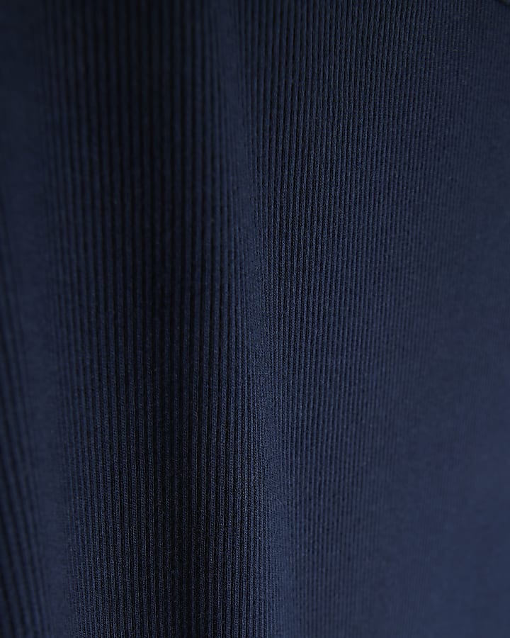Navy Sleeveless Ribbed Cami Midi Dress
