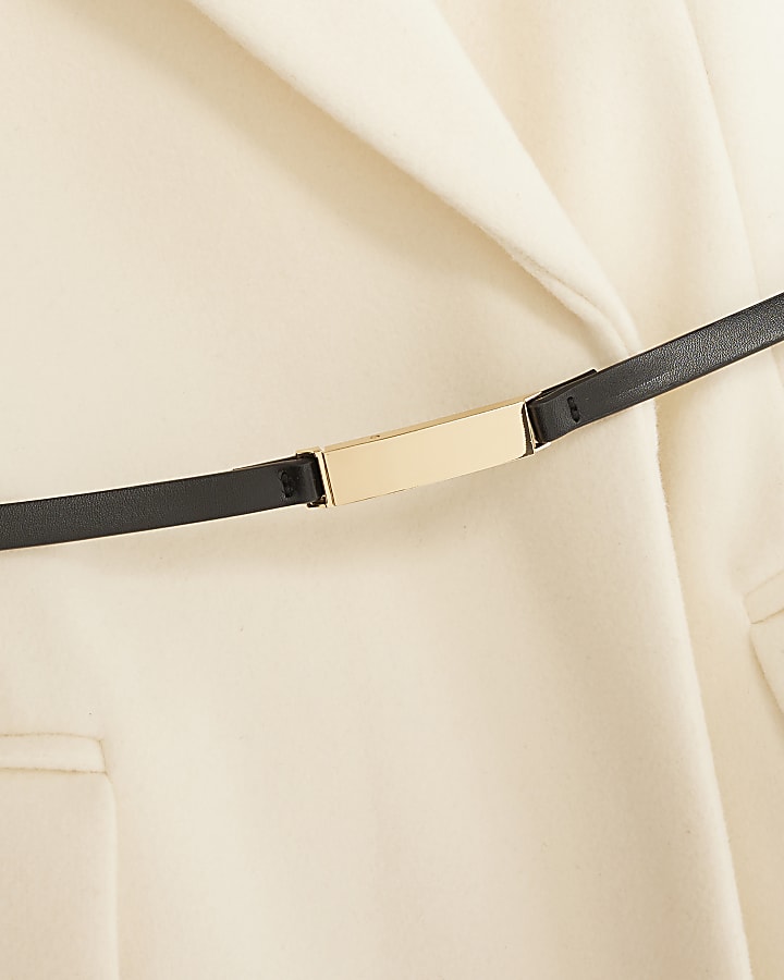 Cream Tailored Belted Coat