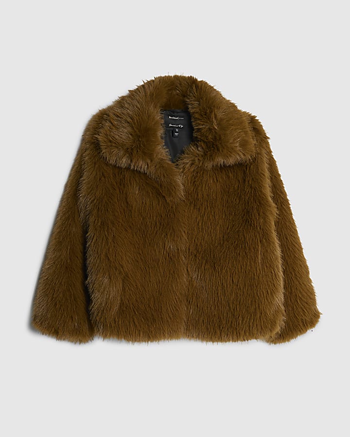 Green Faux Fur Collared Jacket