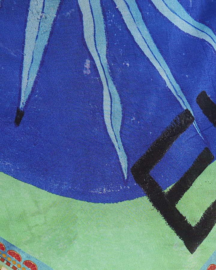 Blue Atlas Scarf Top