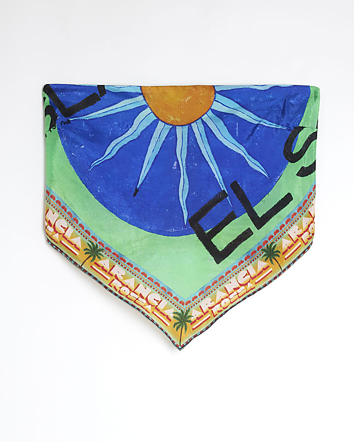 Blue Atlas Scarf Top