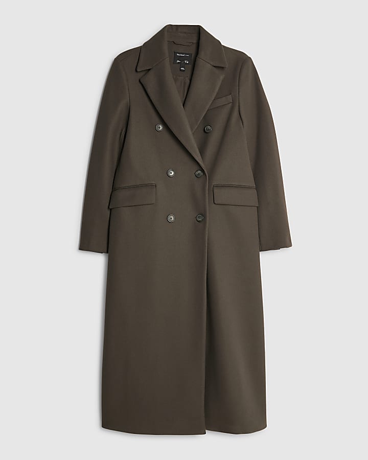 Khaki Tailored Double Breased Coat