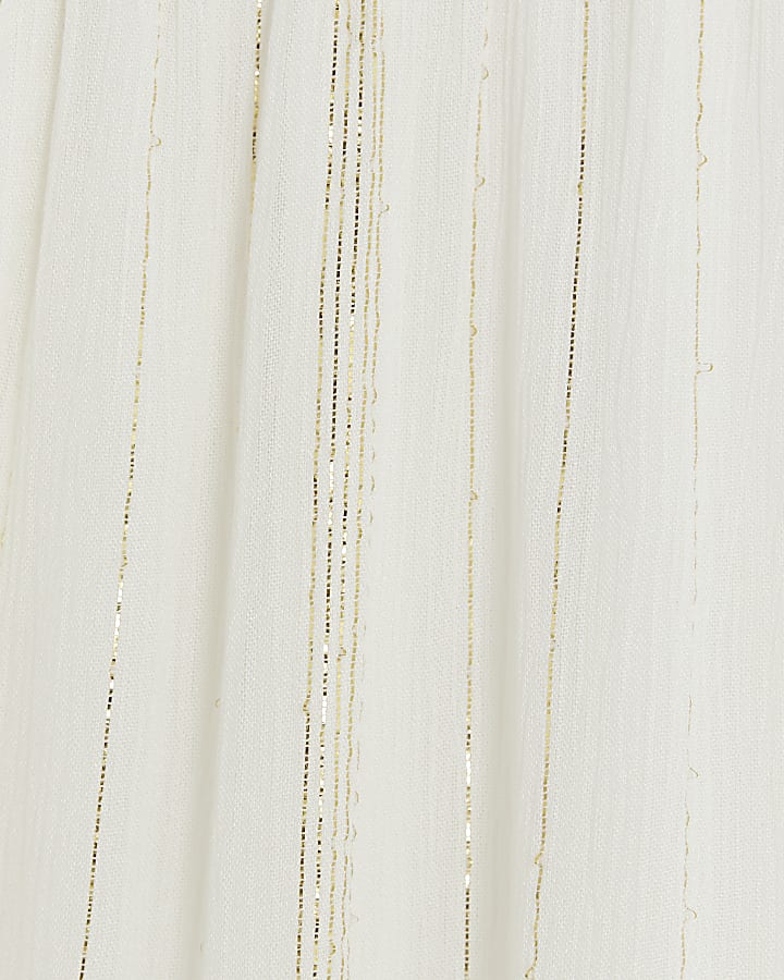Cream Shirred Maxi Beach Dress