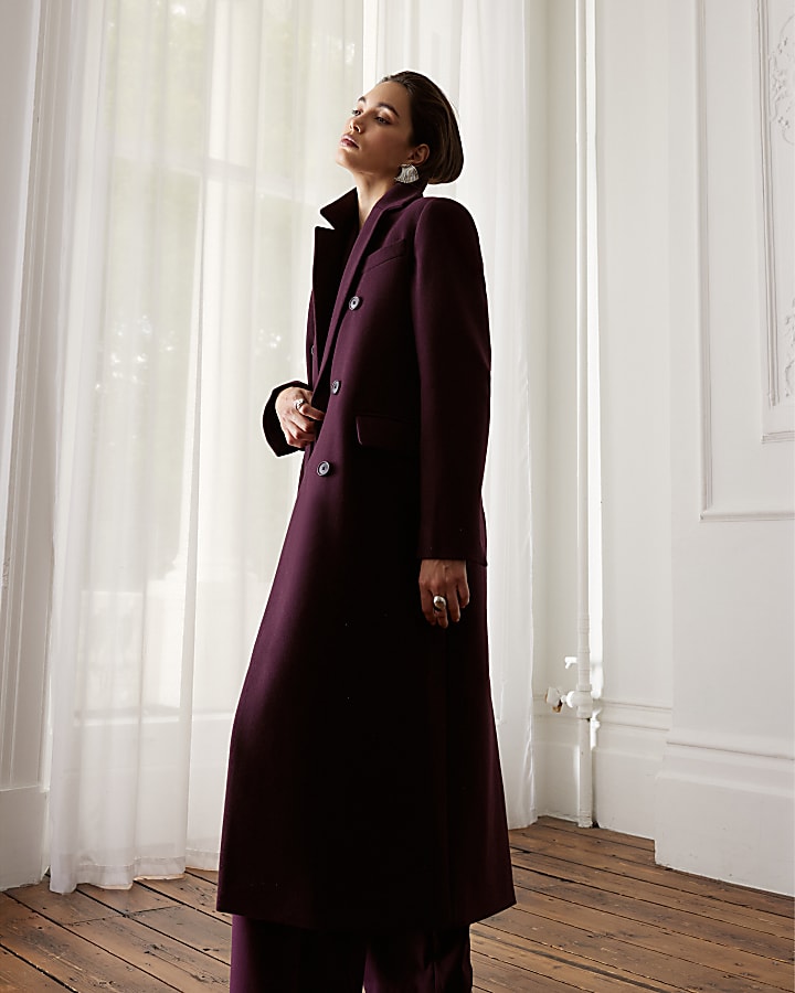 Red tailored double breasted Coat