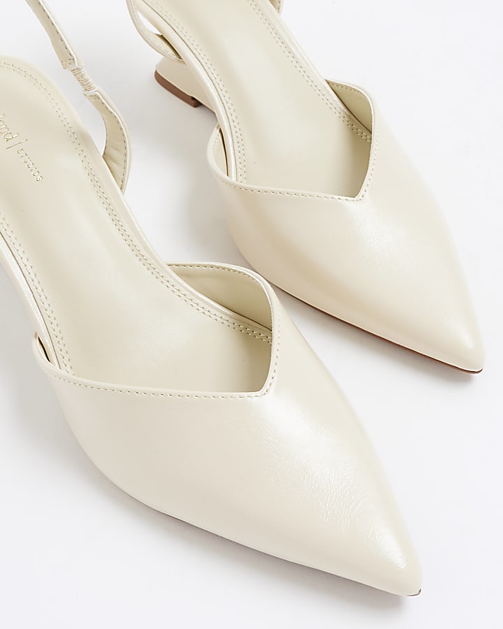 Cream Wedge Court Heels