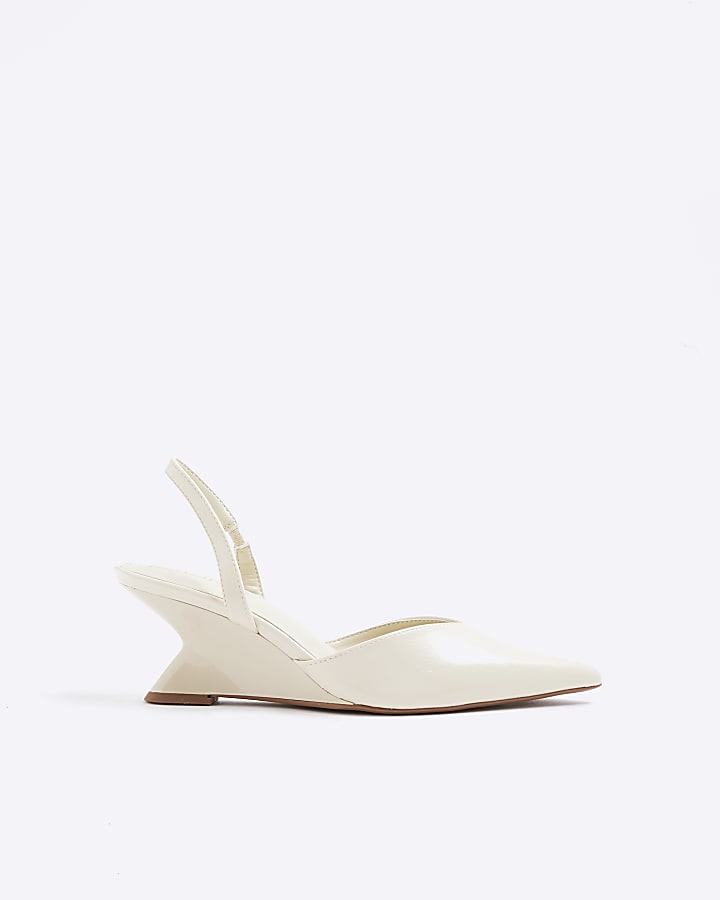 Cream Wedge Court Heels