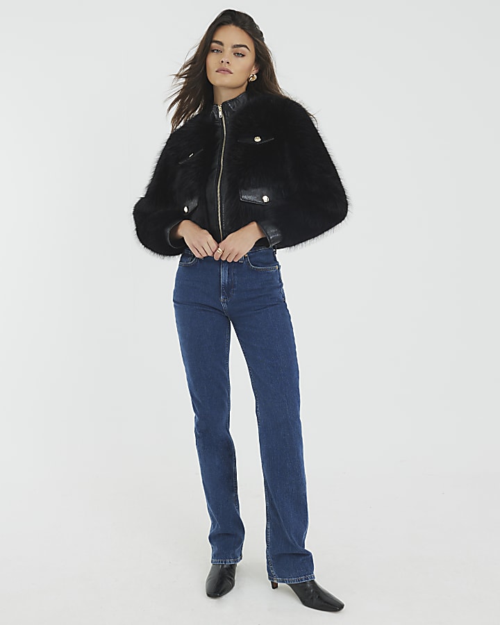 Black Faux Fur Trophy Jacket