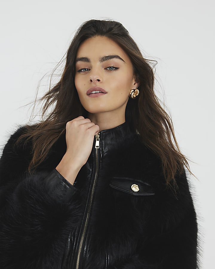 Black Faux Fur Trophy Jacket