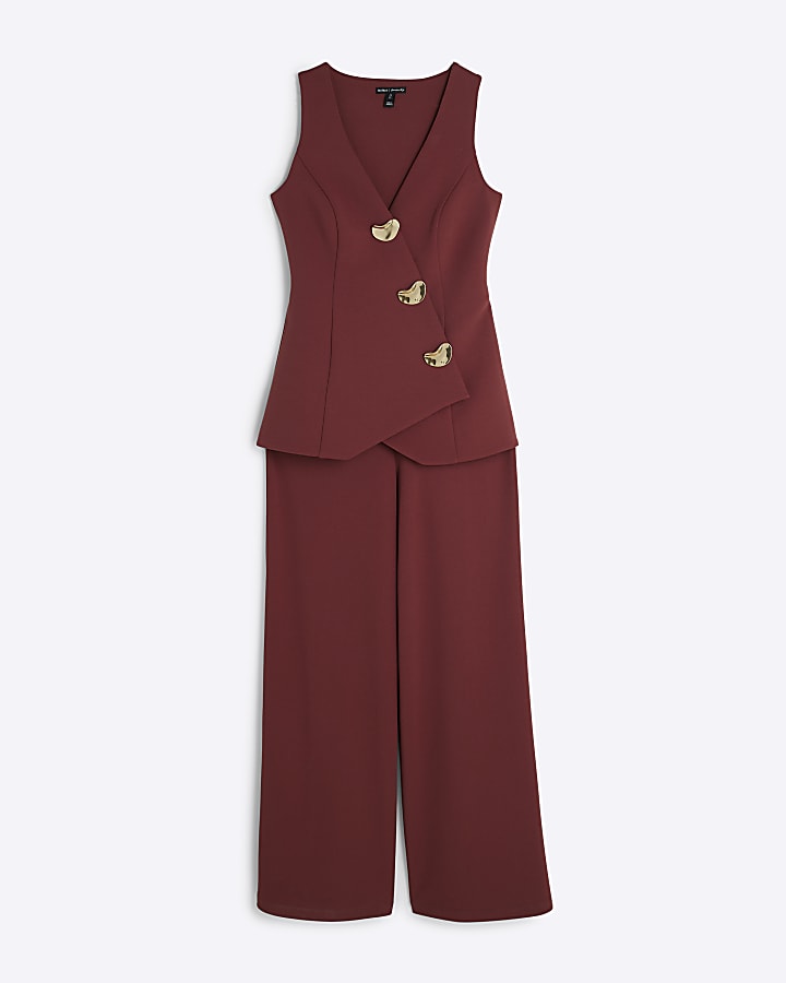 Rust Waistcoat Hybrid Jumpsuit