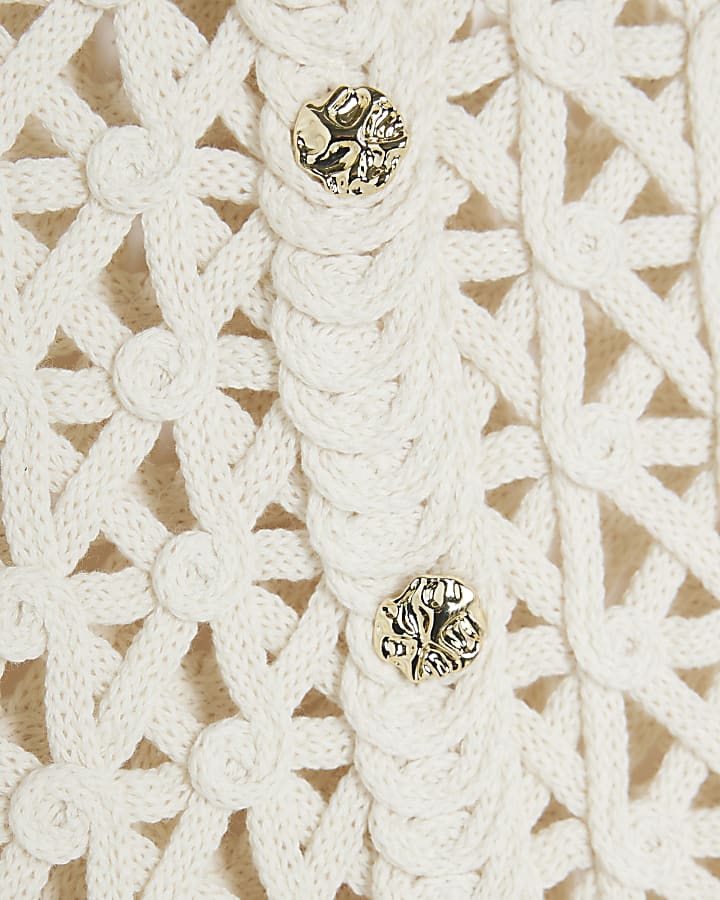 Cream Crochet Waistcoat