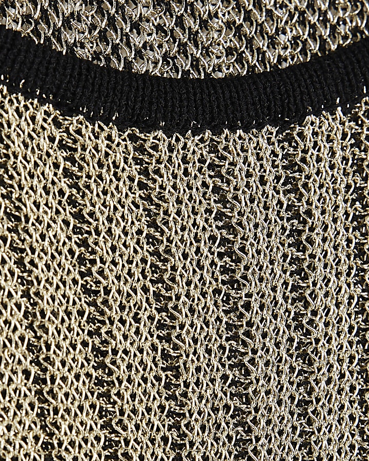 Silver Metallic Knit Vest
