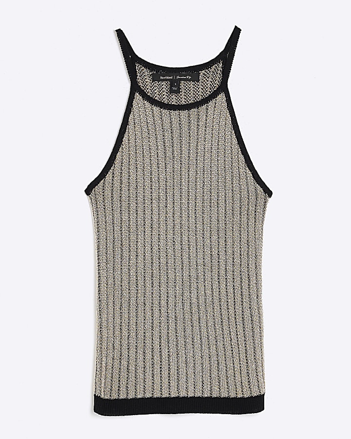 Silver Metallic Knit Vest