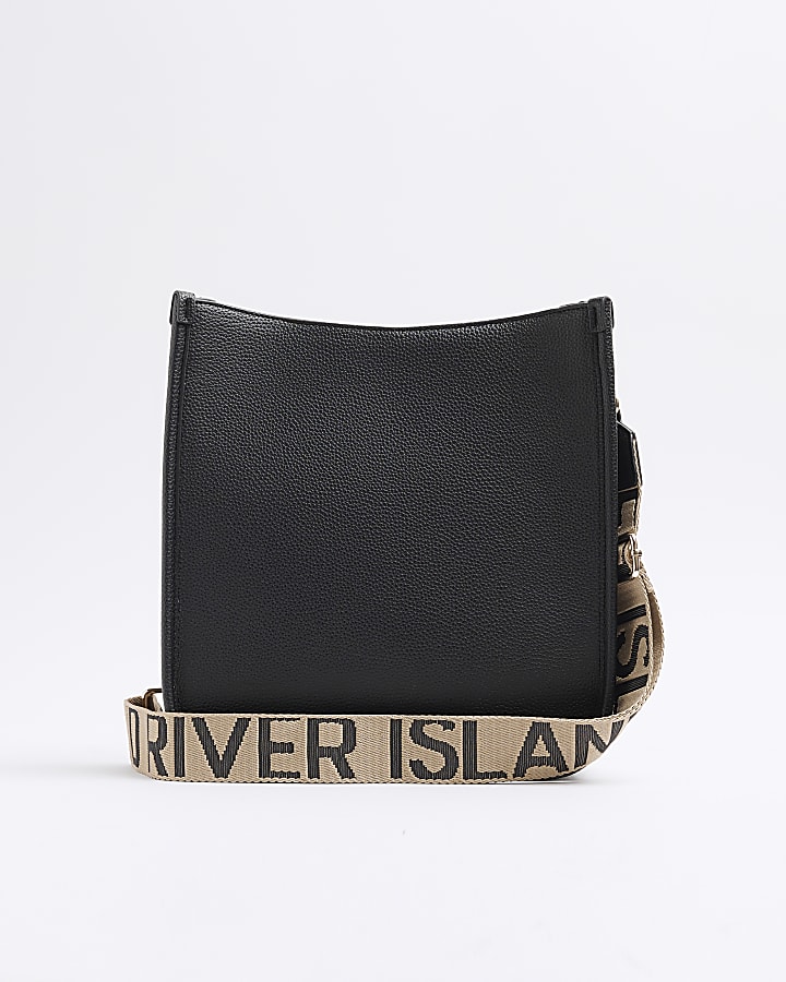 Black Logo Messenger Bag