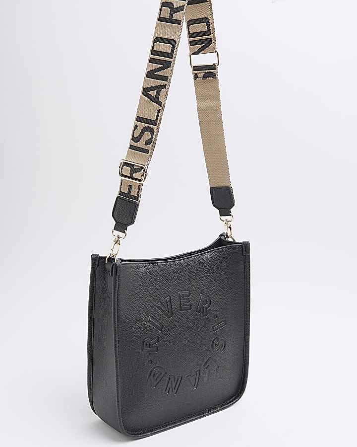 Black Logo Messenger Bag