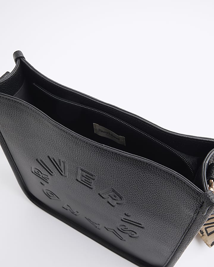 Black Logo Messenger Bag