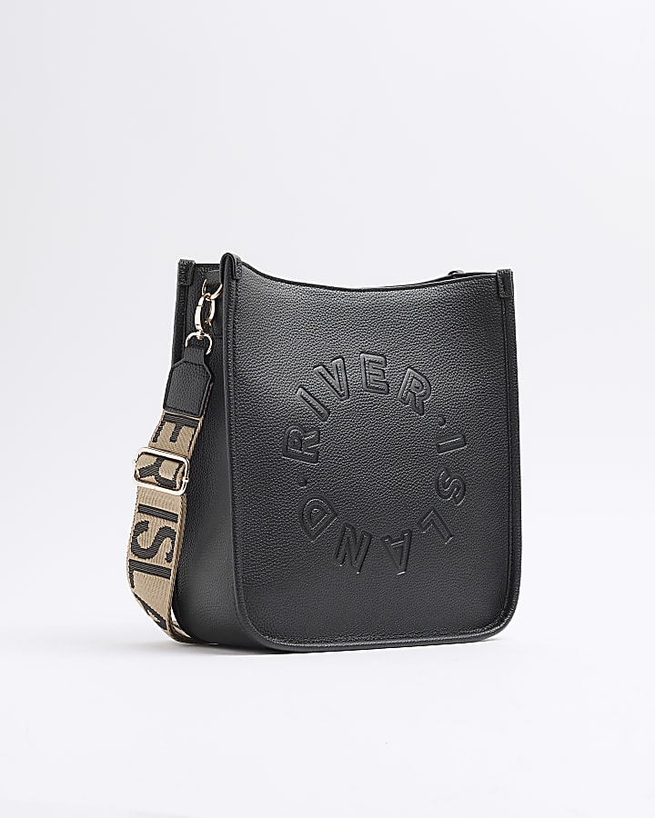 Black Logo Messenger Bag