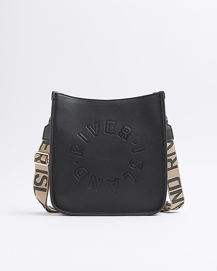 Black Logo Messenger Bag