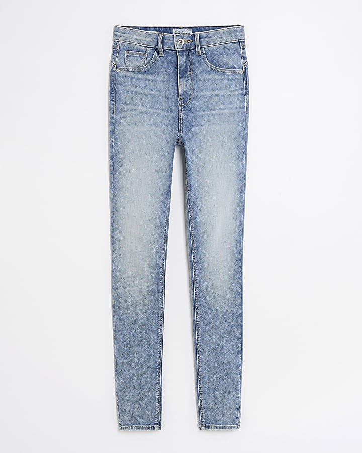 Blue High Rise Sculpt Skinny Jeans
