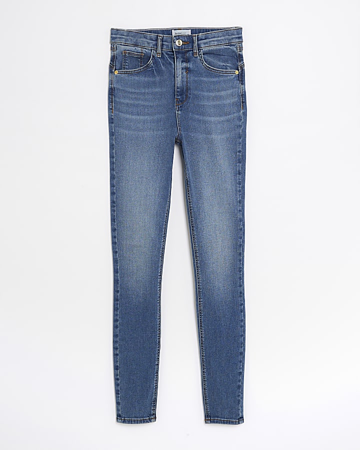 Blue Skinny High Waisted Jeans