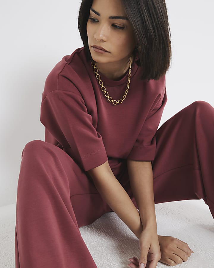 Petite Red Premium Short Sleeve Boxy T-shirt