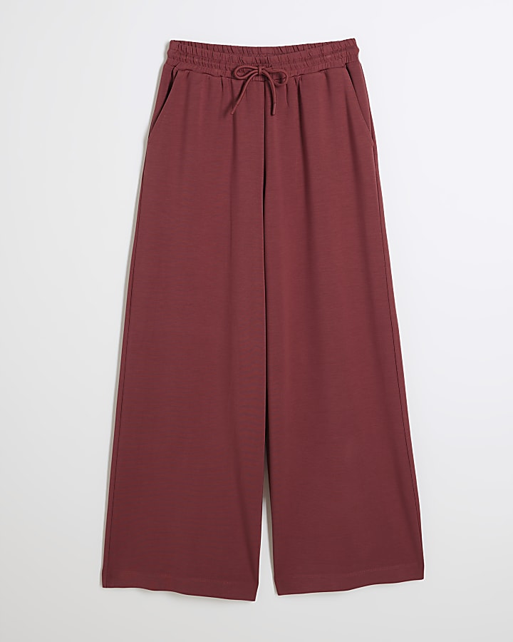Petite Red Premium Wide Leg Joggers