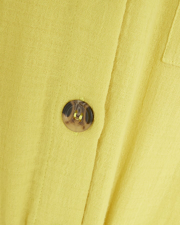 Yellow Short Sleeve Longline Shirt